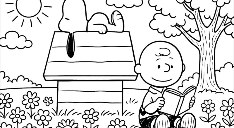 Peaceful Reading And Siesta Snoopy Coloring Pages