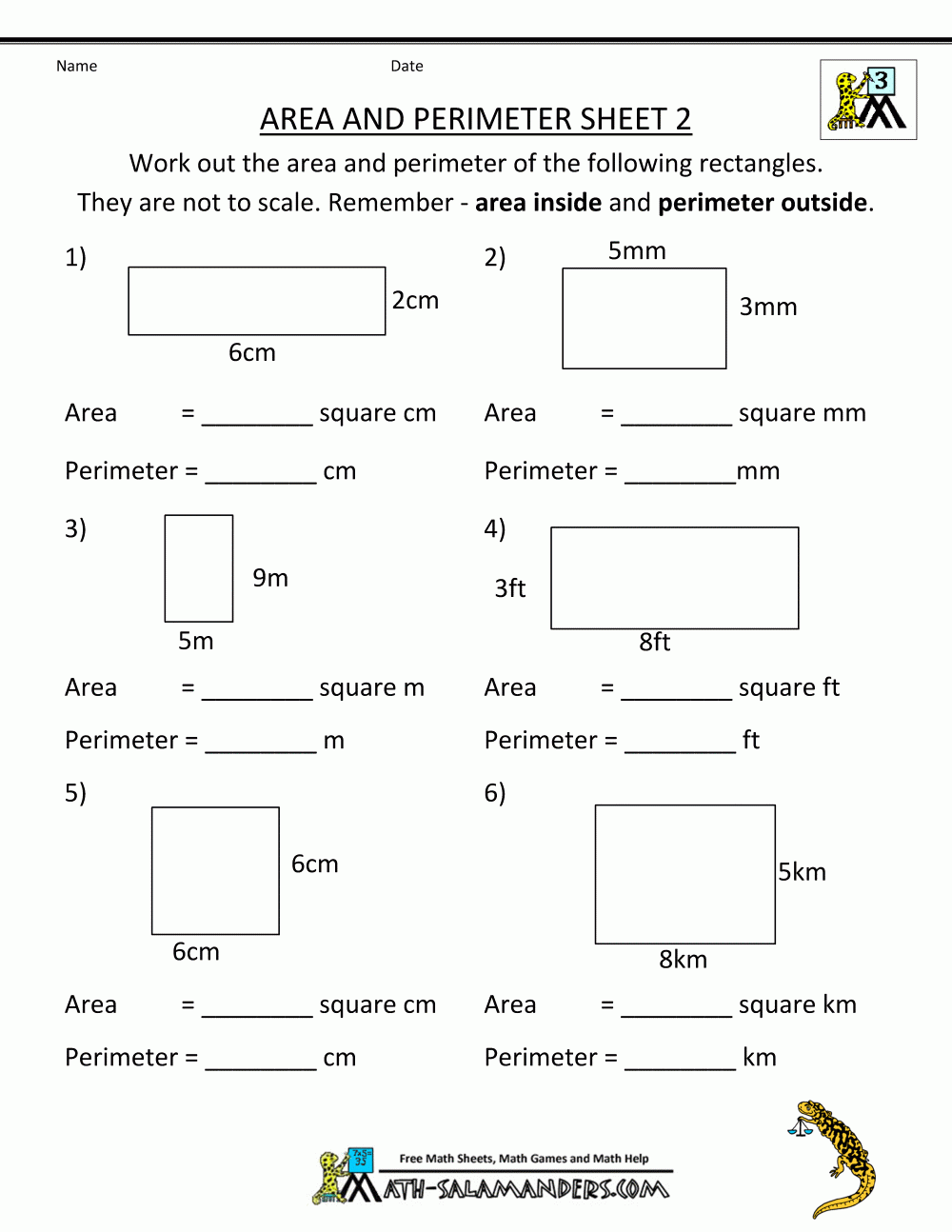area perimeter worksheets area perimeter worksheets