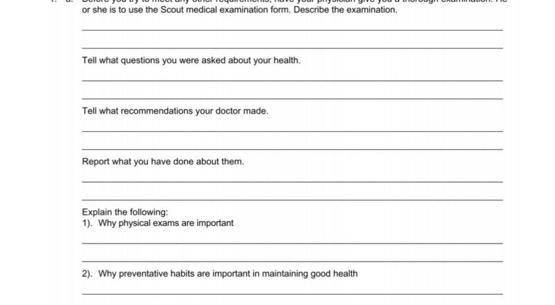 PERSONAL FITNESS Merit Badge Worksheet Troop 655