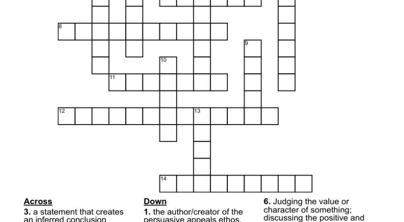 Persuasive Vocabulary Crossword WordMint