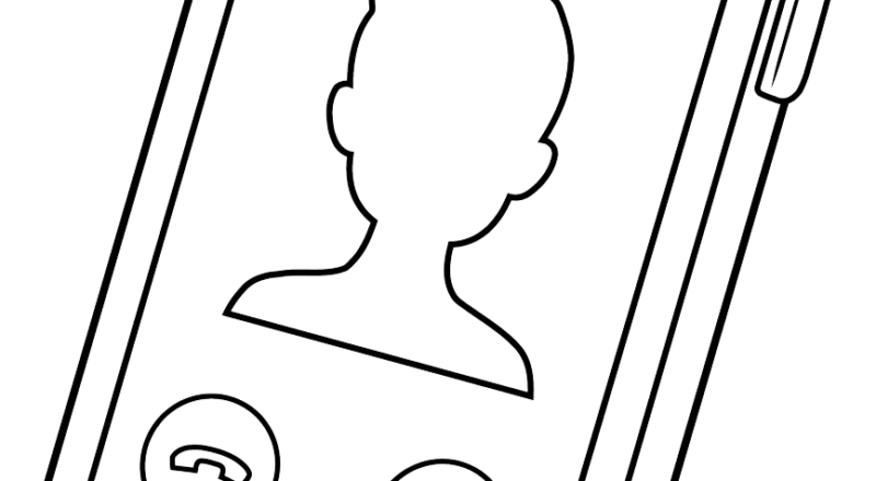 Phone Coloring Page Easy Drawing Guides
