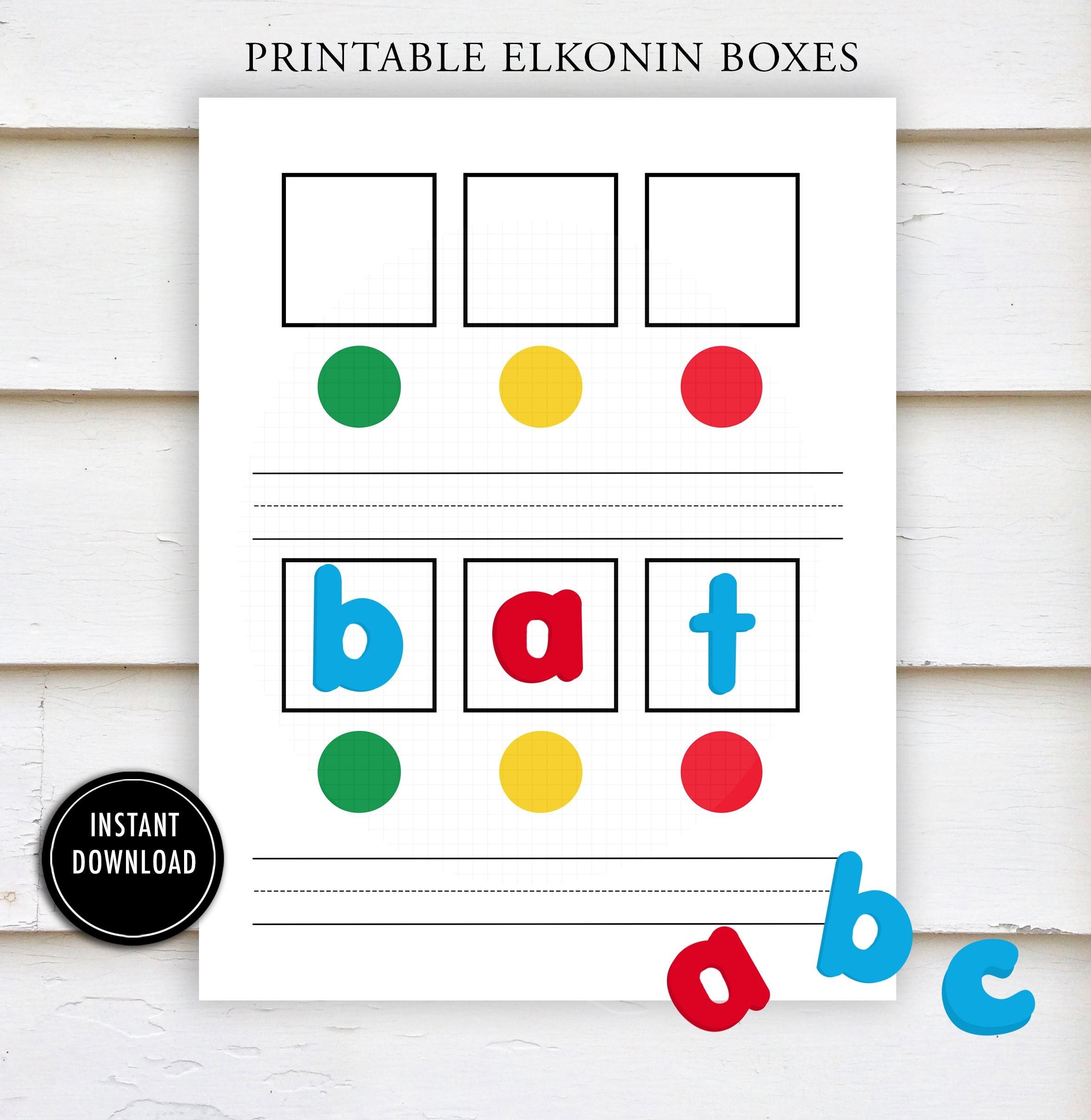 Phonics Centers Printable elkonin Boxes Phonics Kindergarten Prep Learn To Read Letter Sounds Download Etsy