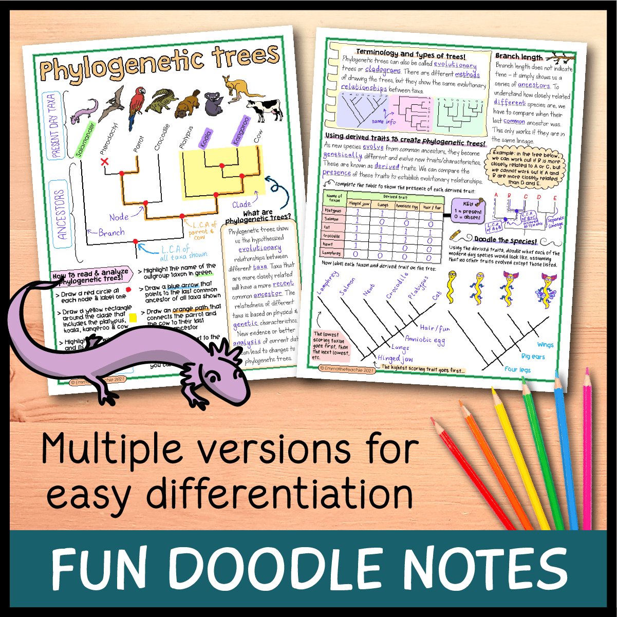 Phylogenetic Trees Lesson Bundle Emmatheteachie Resources
