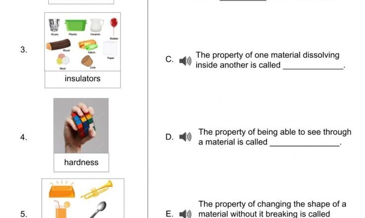 Physical Properties Of Matter Activity