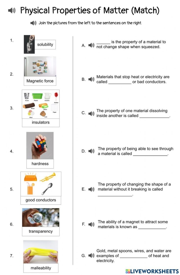 Physical Properties Of Matter Activity