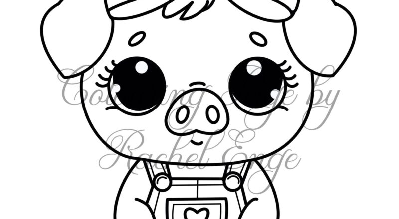 Piggy Digital Colouring Pages Etsy