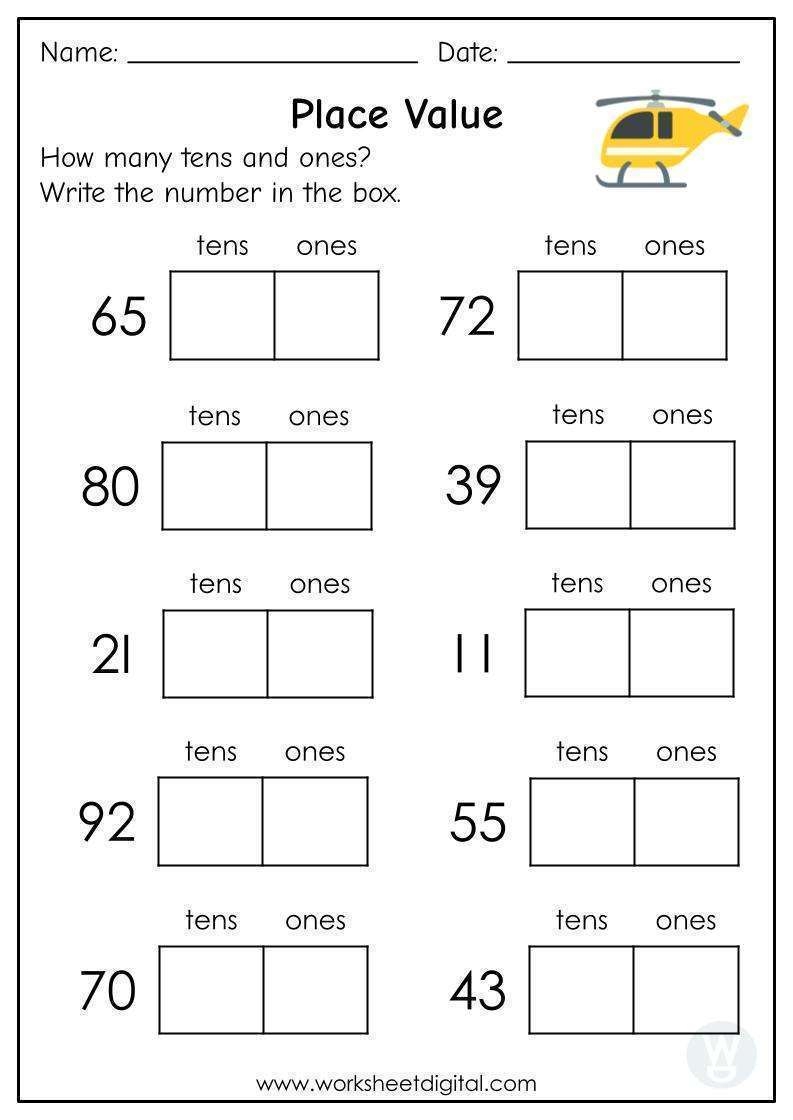tens and ones worksheets