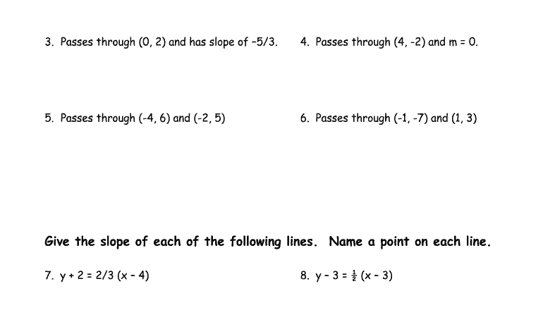 Point Slope Form Worksheet Fill Out Sign Online DocHub