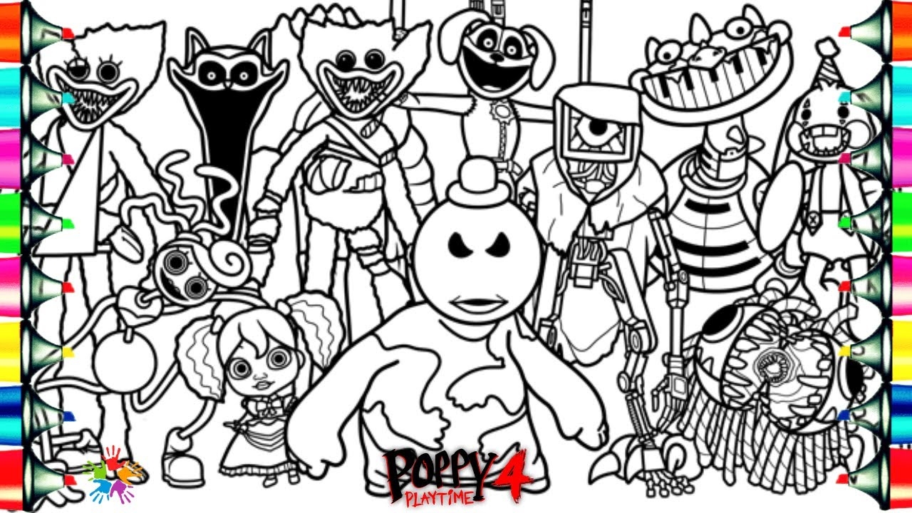 Poppy Playtime Chapter 4 New Coloring Pages How To Color All New Monsters NCS Music YouTube