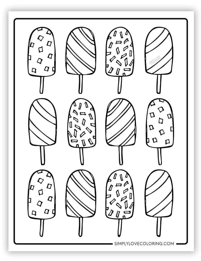 Popsicle Coloring Pages Free PDF Printables Simply Love Coloring