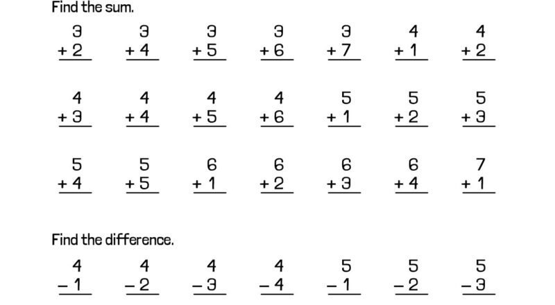 Practice Addition Subtraction 1st Grade Math Worksheet Catholic TheCatholicKid