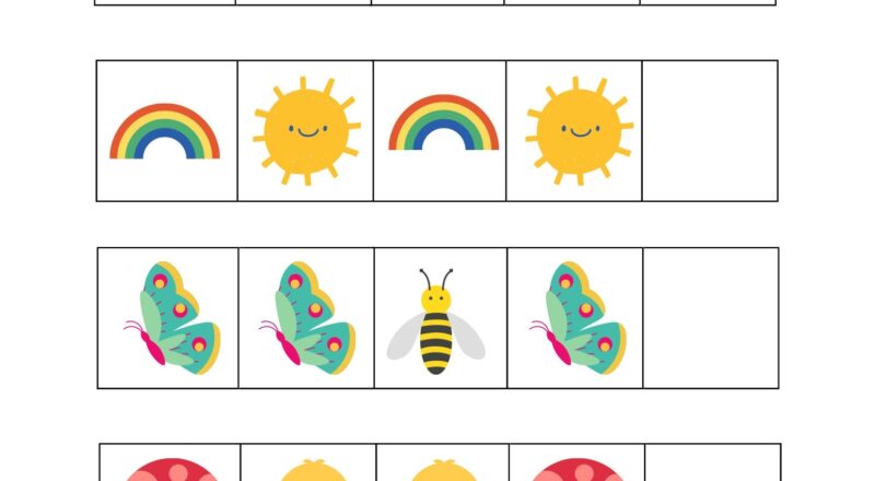 Preschool Spring Pattern Worksheet Etsy