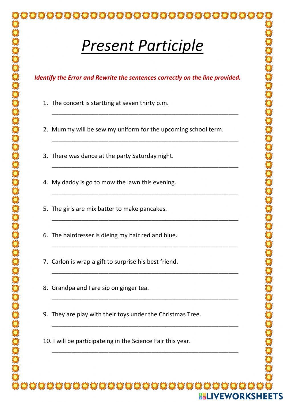 Present Participle Interactive Worksheet For Grade 3 Worksheets Library