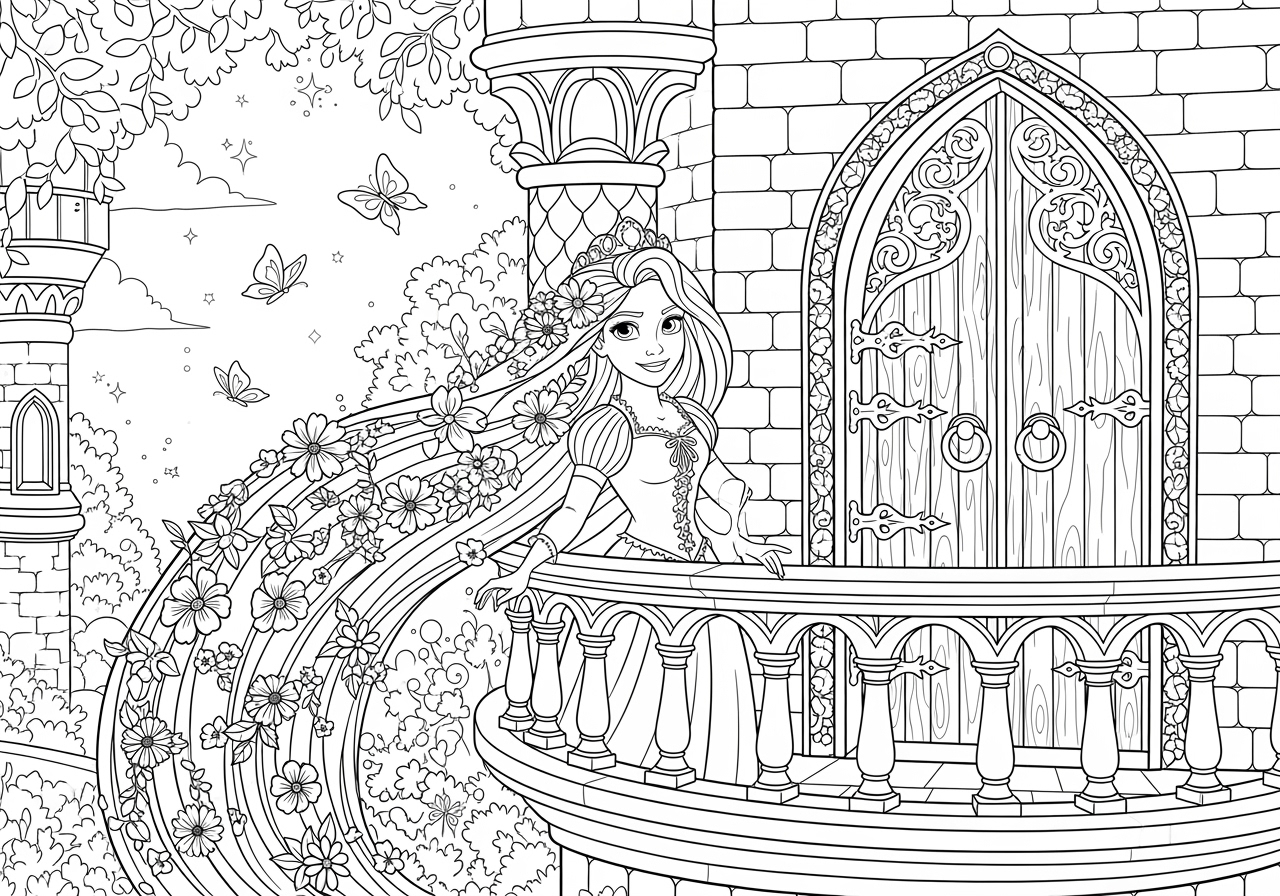 Princess Rapunzel Coloring Page Free Printable Princess Rapunzel Coloring Page Free Printable