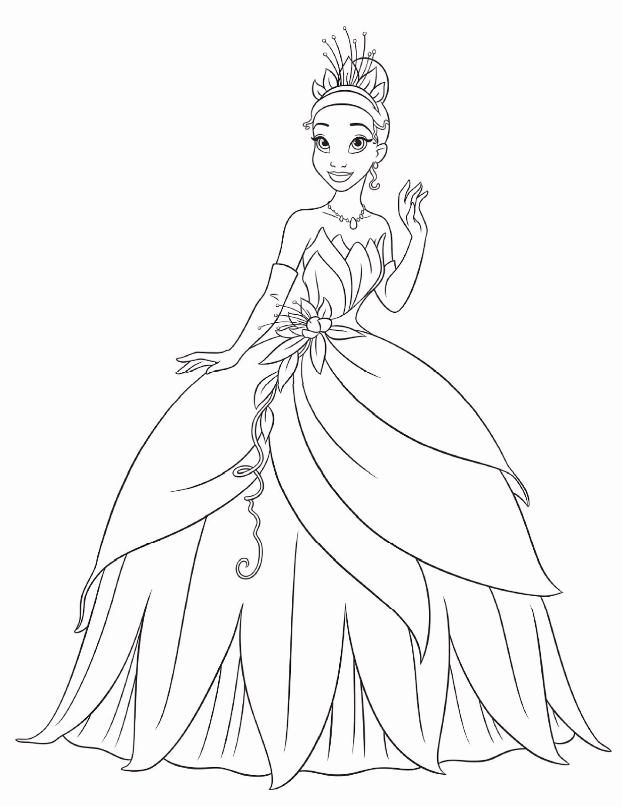 Princess Tiana Disney Coloring Page For Kids Free Tiana Printable Princess And The Frog Party Decorations Princess Tiana Disney Coloring Page For Kids Free Tiana Printable Princess And The Frog Party Decorations