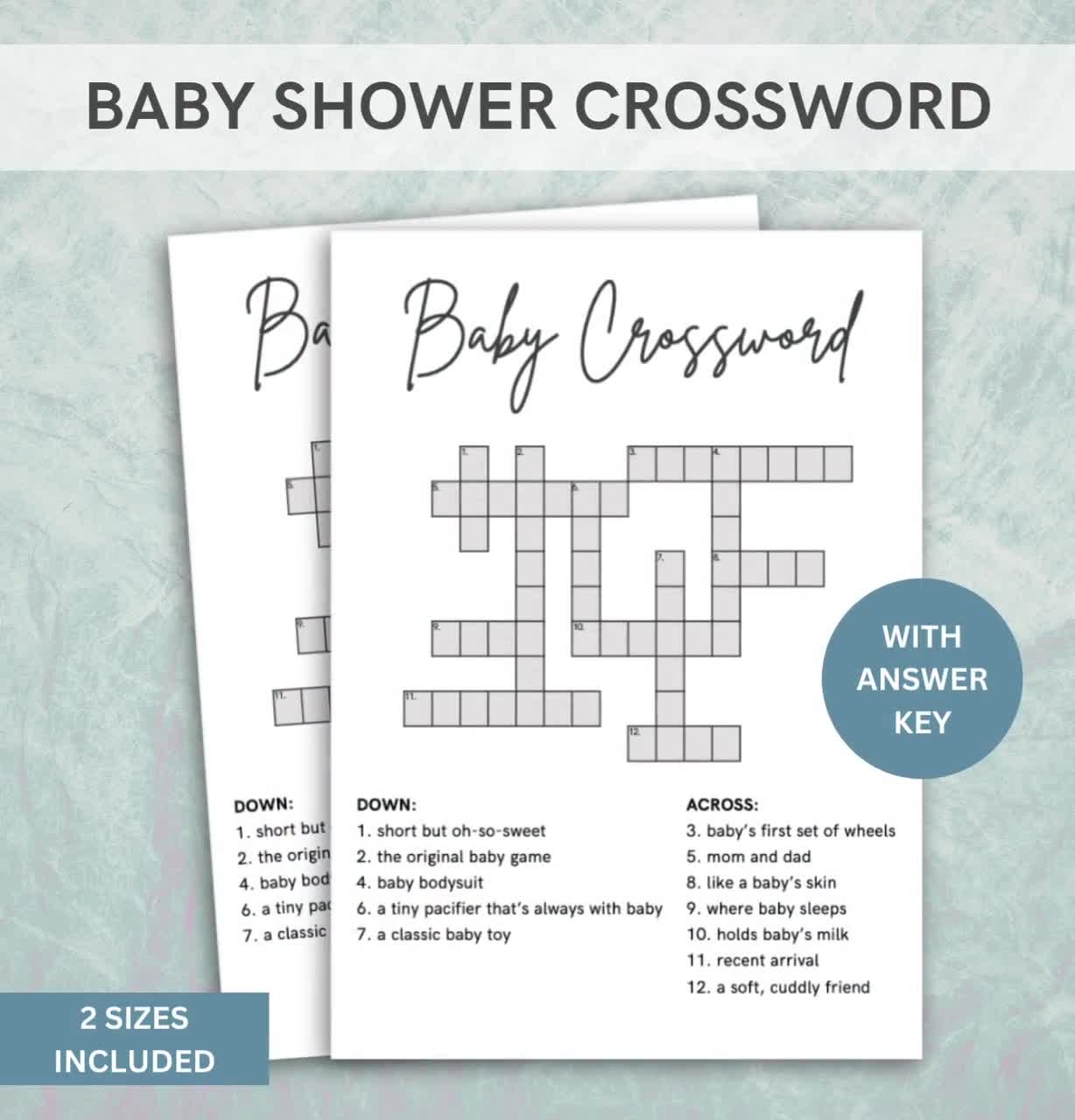 Printable Baby Shower Crossword Game Baby Crossword Game Minimalistic Baby Shower Games Etsy Printable Baby Shower Crossword Game Baby Crossword Game Minimalistic Baby Shower Games Etsy