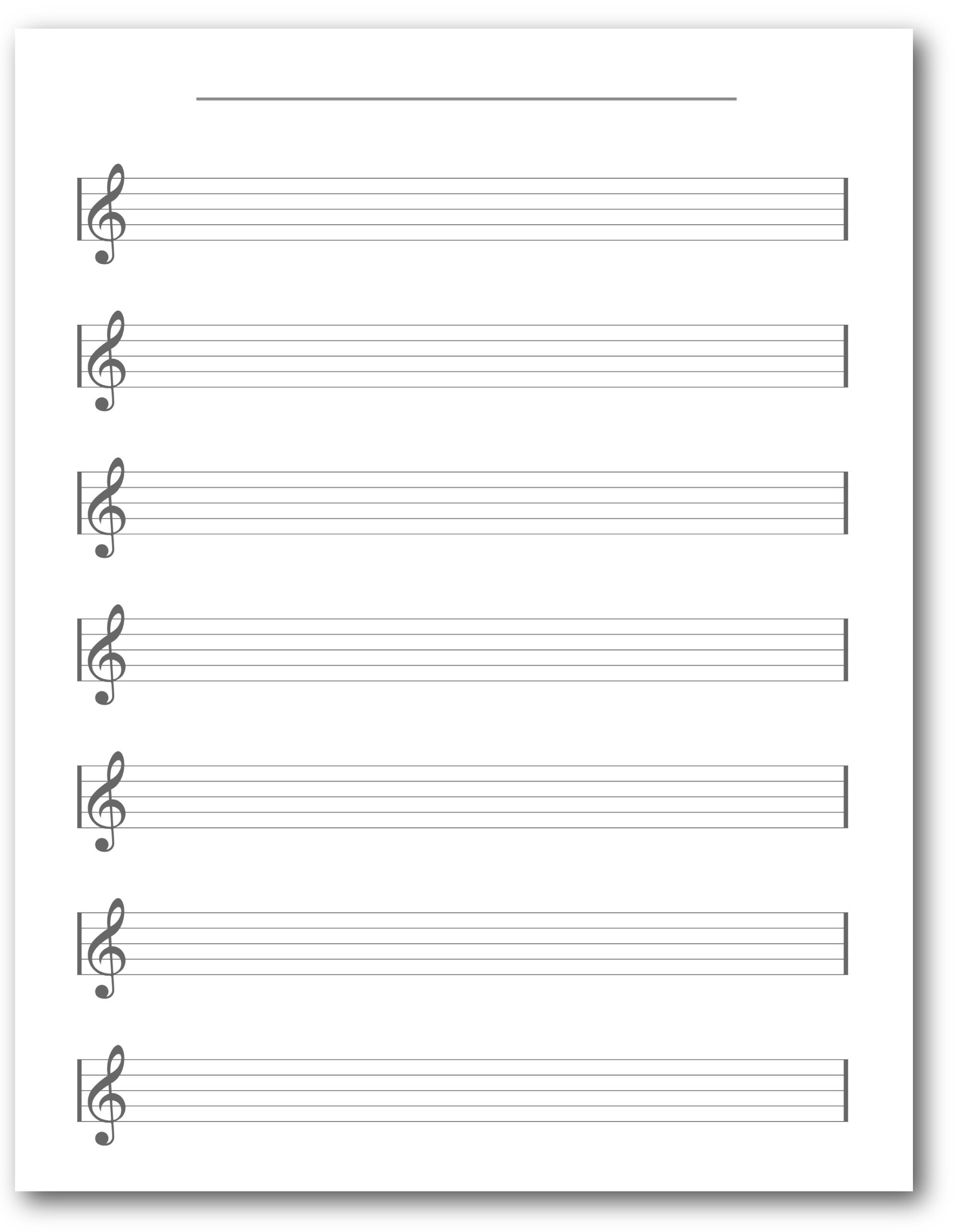 Printable Blank Staff Paper Treble Clef Blank Sheet Music Printable Staff Paper Downloadable Sheet Music Printable Manuscript Paper Etsy