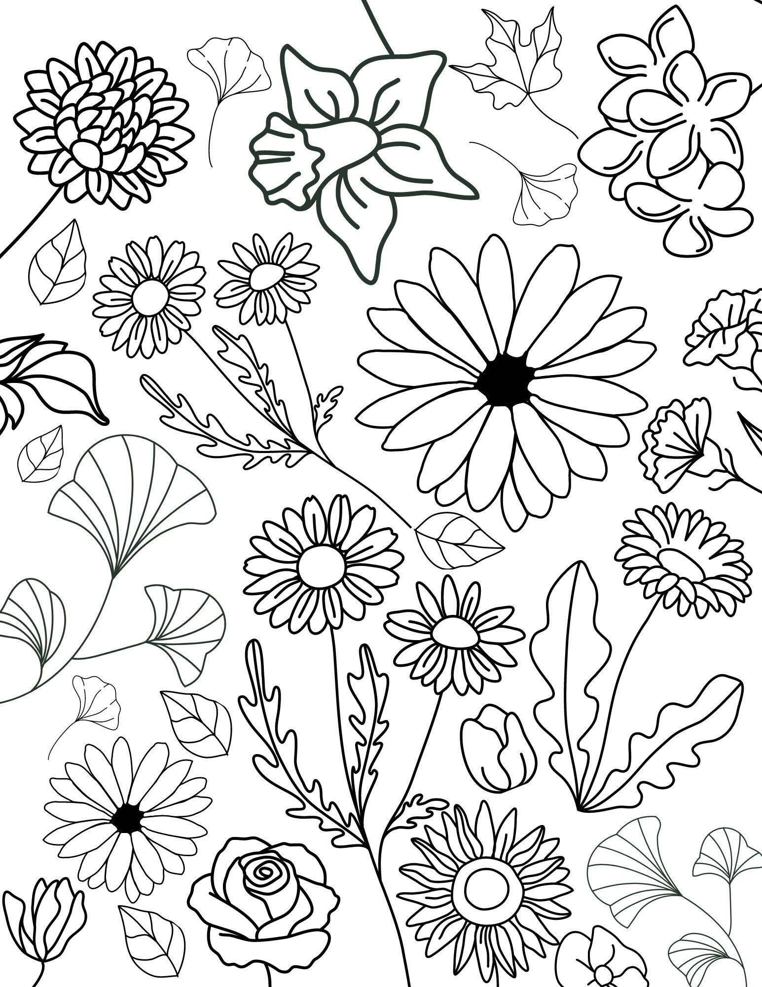 coloring pages flowers