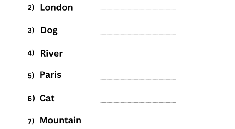 Printable Common Noun And Proper Nouns Worksheet For Grade 1 Made By Teachers