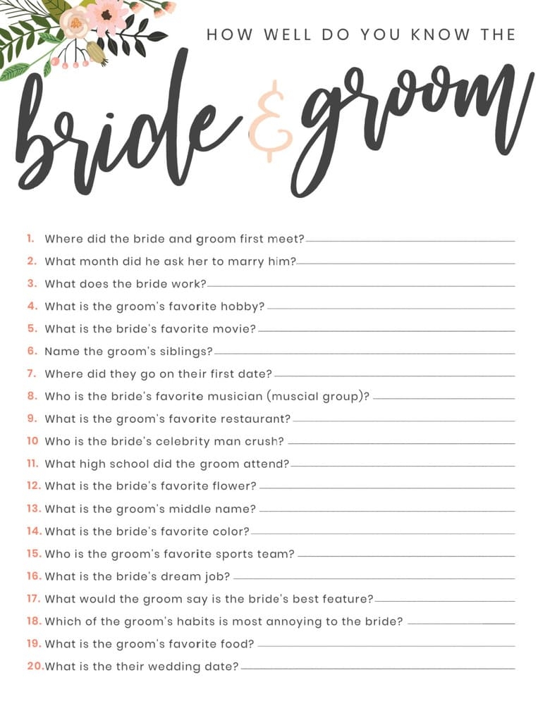 Printable Couples Wedding Shower Games Printable Couples Wedding Shower Games