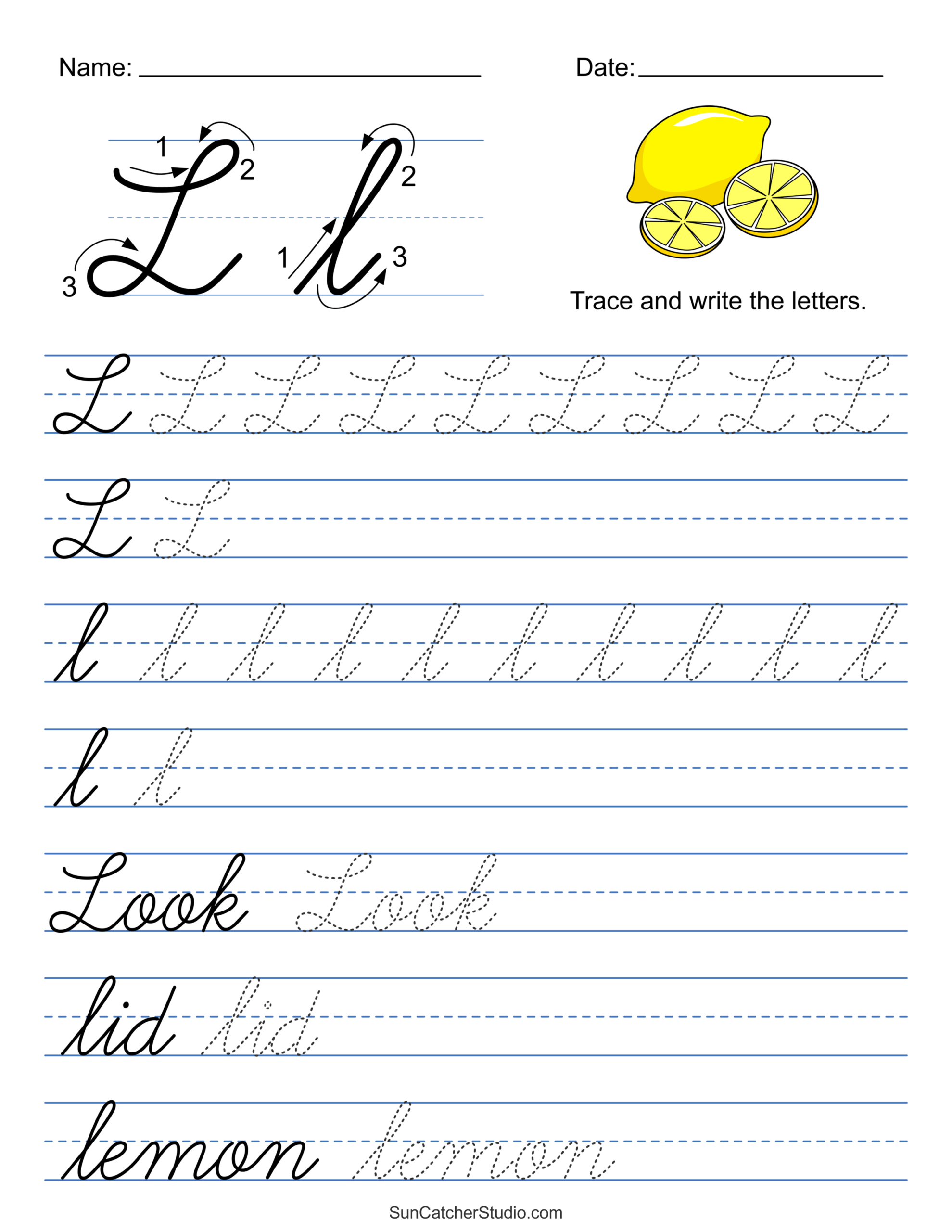 Printable Cursive Handwriting Worksheets Practice Letters Free Printables Lettering SVG Files Tools Apps