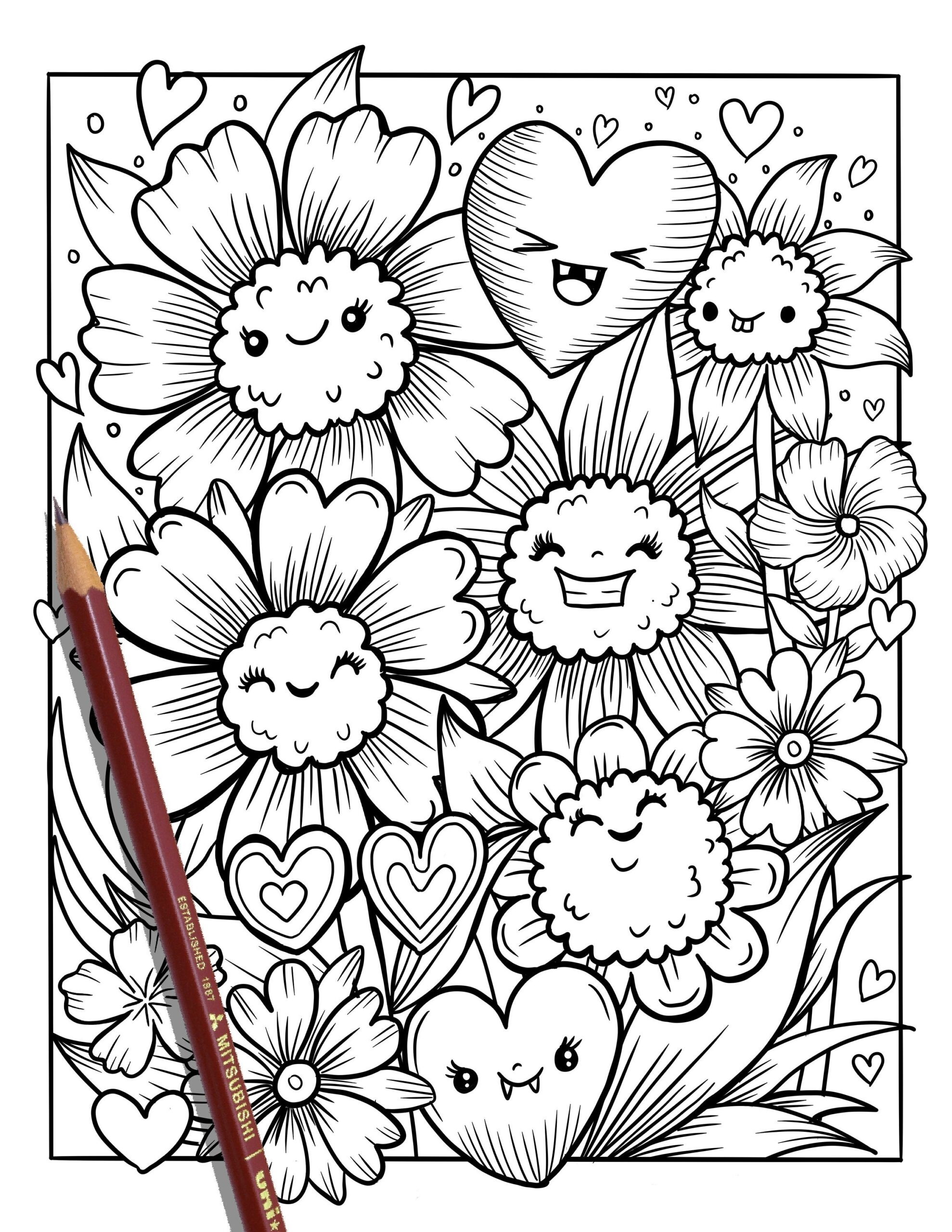 PRINTABLE Cute Flowers Coloring Page Hand drawn Coloring Sheet Flowers Doodles Coloring Page Kids Coloring Page Adult Coloring Etsy Israel PRINTABLE Cute Flowers Coloring Page Hand drawn Coloring Sheet Flowers Doodles Coloring Page Kids Coloring Page Adult Coloring Etsy Israel