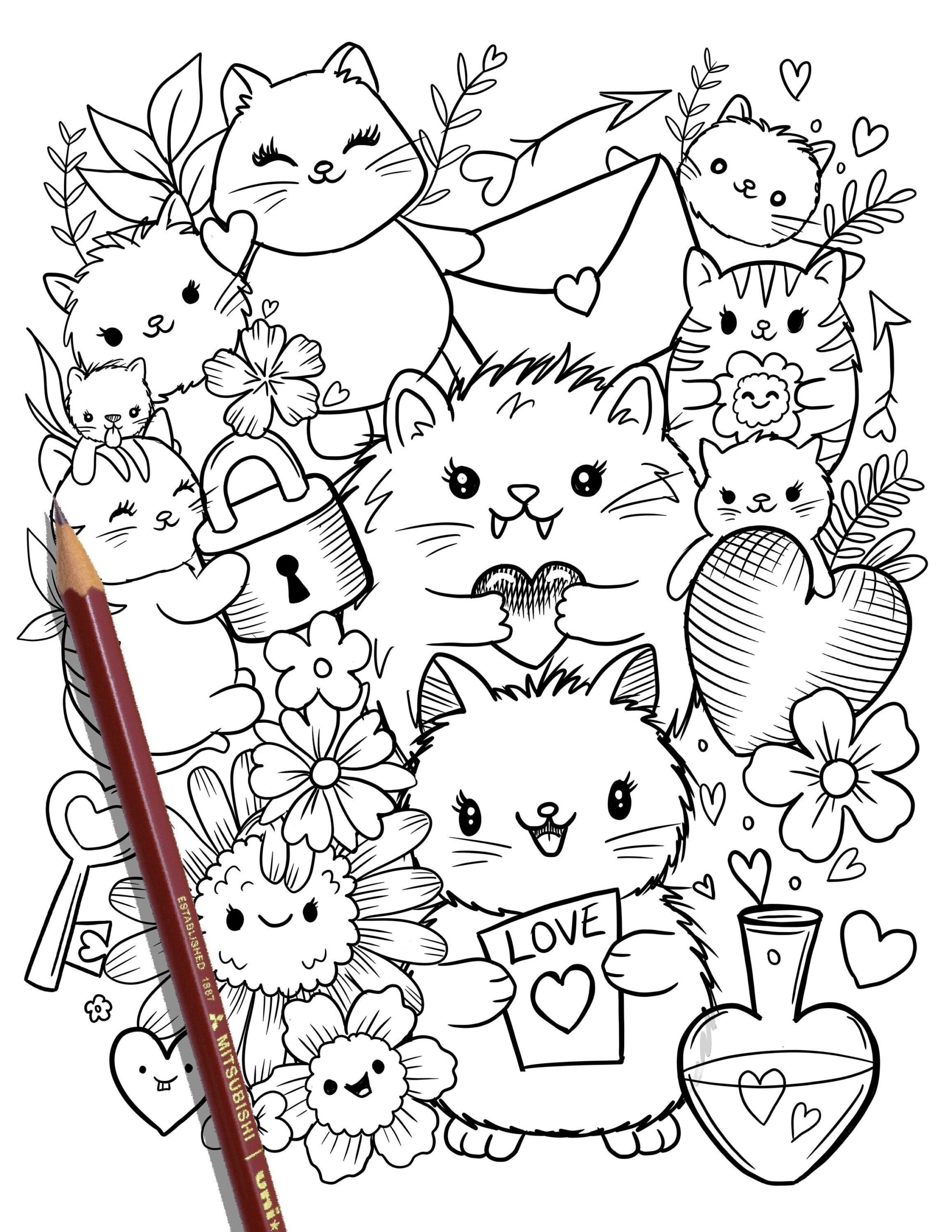 PRINTABLE Cute Kitty Cats Coloring Page Hand drawn Coloring Sheet Cat Doodles Coloring Page Kids Coloring Page Adult Coloring Etsy PRINTABLE Cute Kitty Cats Coloring Page Hand drawn Coloring Sheet Cat Doodles Coloring Page Kids Coloring Page Adult Coloring Etsy