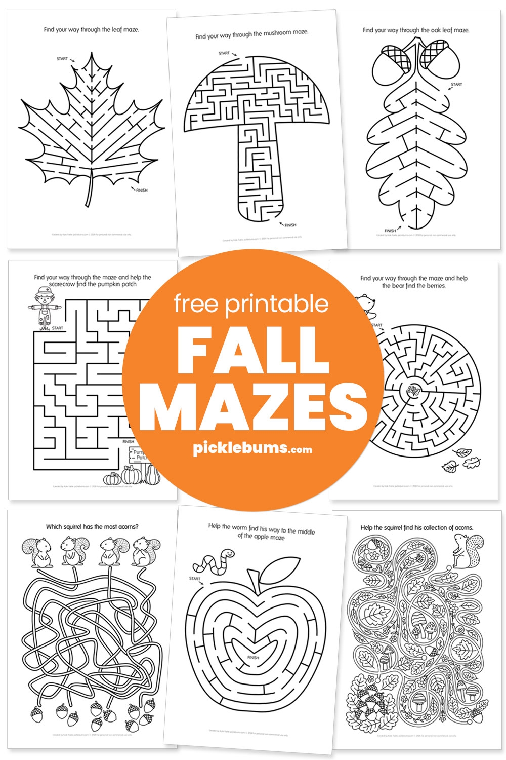 Printable Fall Mazes For Kids Picklebums