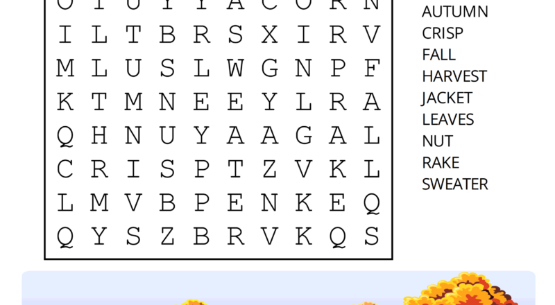 Printable Fall Word Search Puzzles Autumn Word Search Free Printables Lettering SVG Files Tools Apps