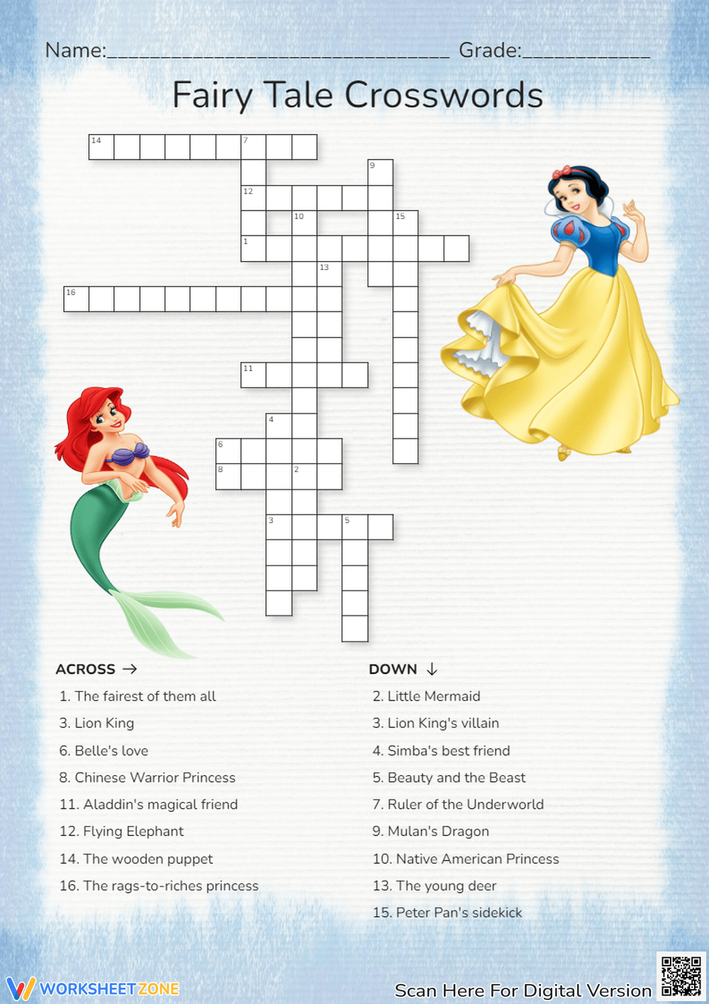 Printable Grade 3 Disney Crossword Puzzles Worksheets Printable Grade 3 Disney Crossword Puzzles Worksheets