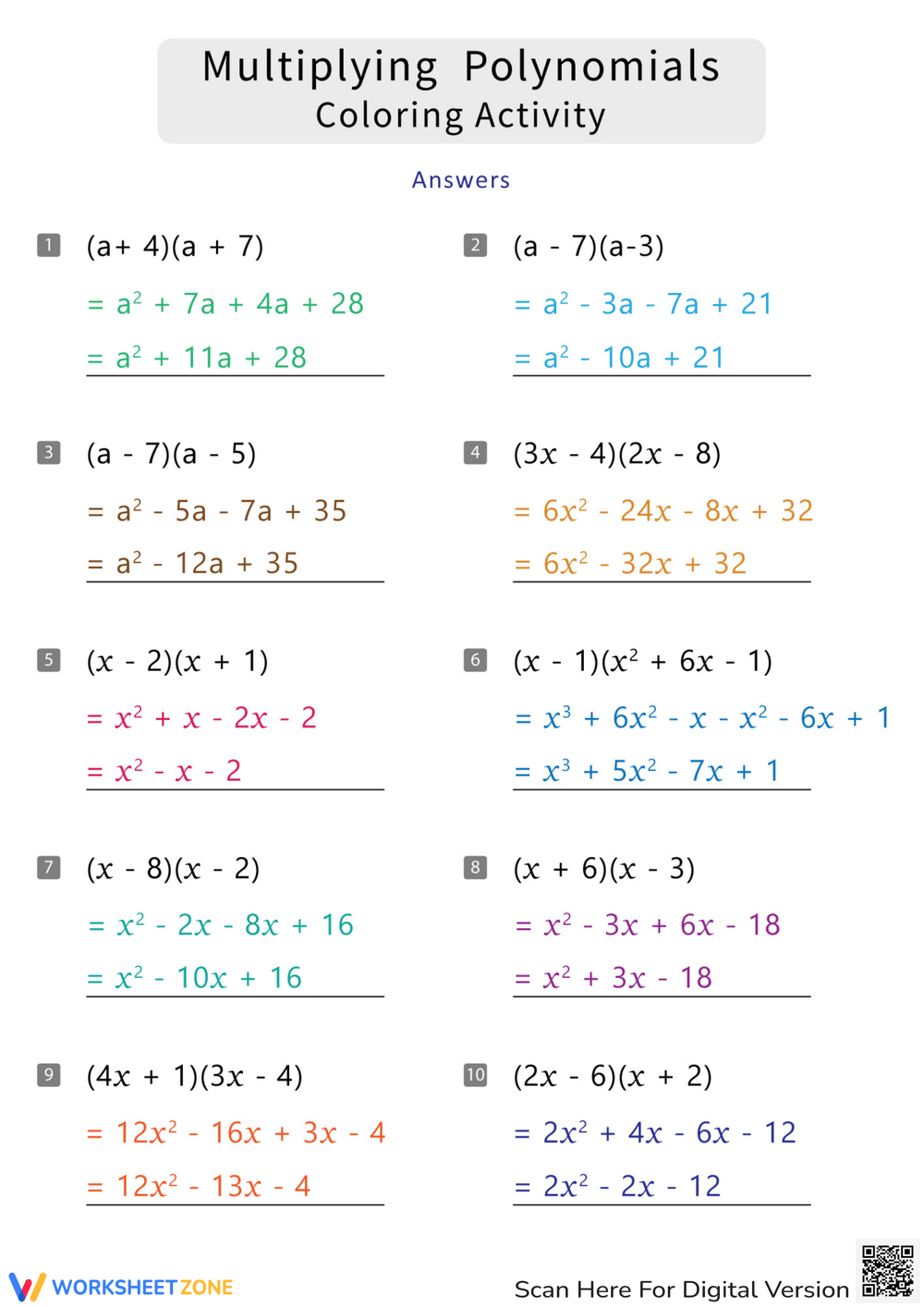 multiplication of polynomials worksheet multiplication of polynomials worksheet
