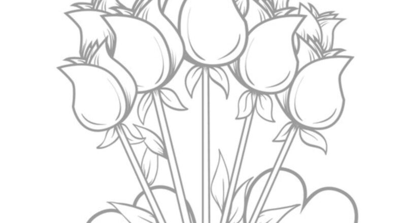 Printable Hearts And Flowers Valentine Coloring Sheet instant Download digital File 8 X 10 Printable Valentine adult Coloring Download Etsy