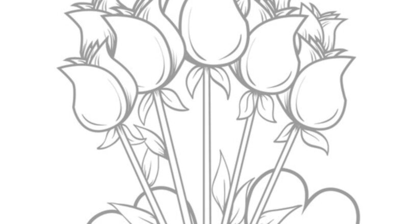 Printable Hearts And Flowers Valentine Coloring Sheet instant Download digital File 8 X 10 Printable Valentine adult Coloring Download Etsy