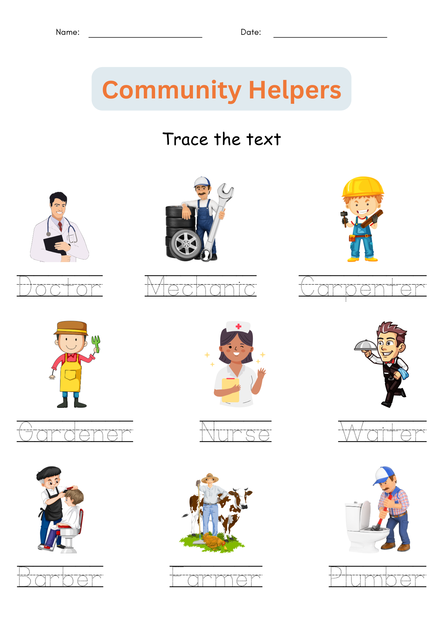 Printable Matching Community Helpers Activities Worksheets For Grade 1 2 3 Made By Teachers Printable Matching Community Helpers Activities Worksheets For Grade 1 2 3 Made By Teachers