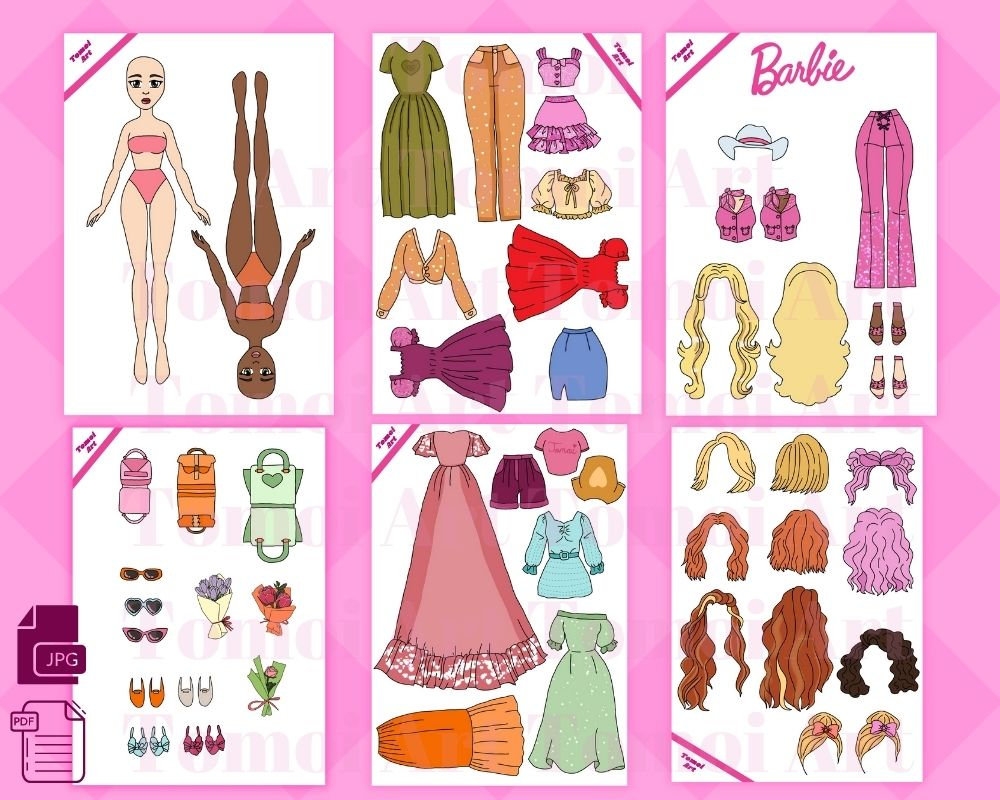 Printable Paper Doll Dress Up Girls Korean Paper Doll Kpop Doll Inspired Kids Toys Instant Digital Download Barbie Doll Dress Up Etsy