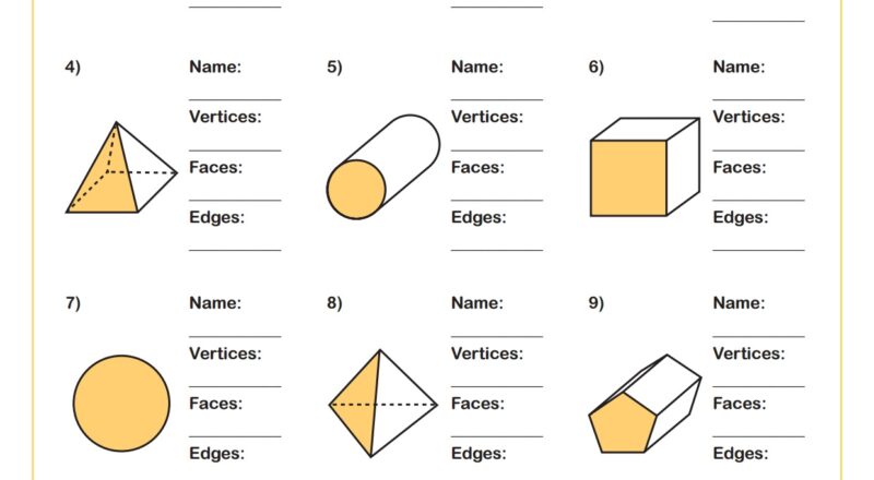 Printable PDF 3D Shapes Worksheets Cazoom Maths Cazoom Math