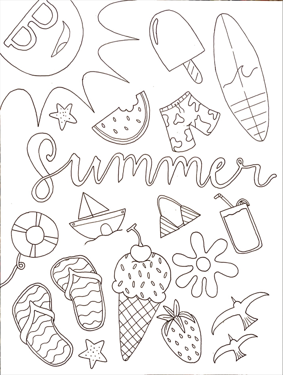 Printable Summer Coloring Pages Printable Summer Coloring Pages