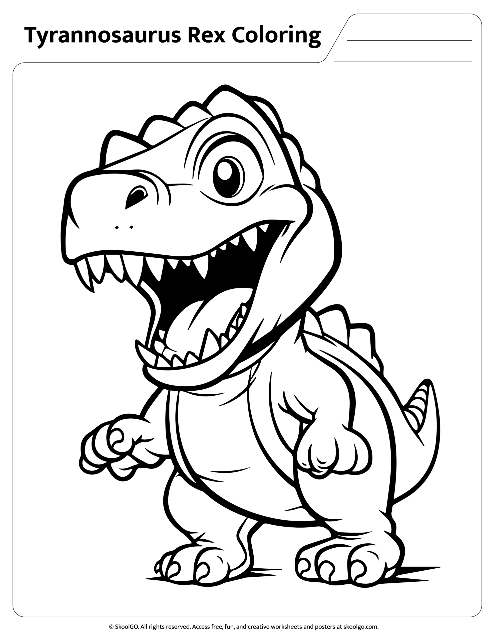 Printable T Rex Coloring Pages For Early Learners PK 2 Printable T Rex Coloring Pages For Early Learners PK 2