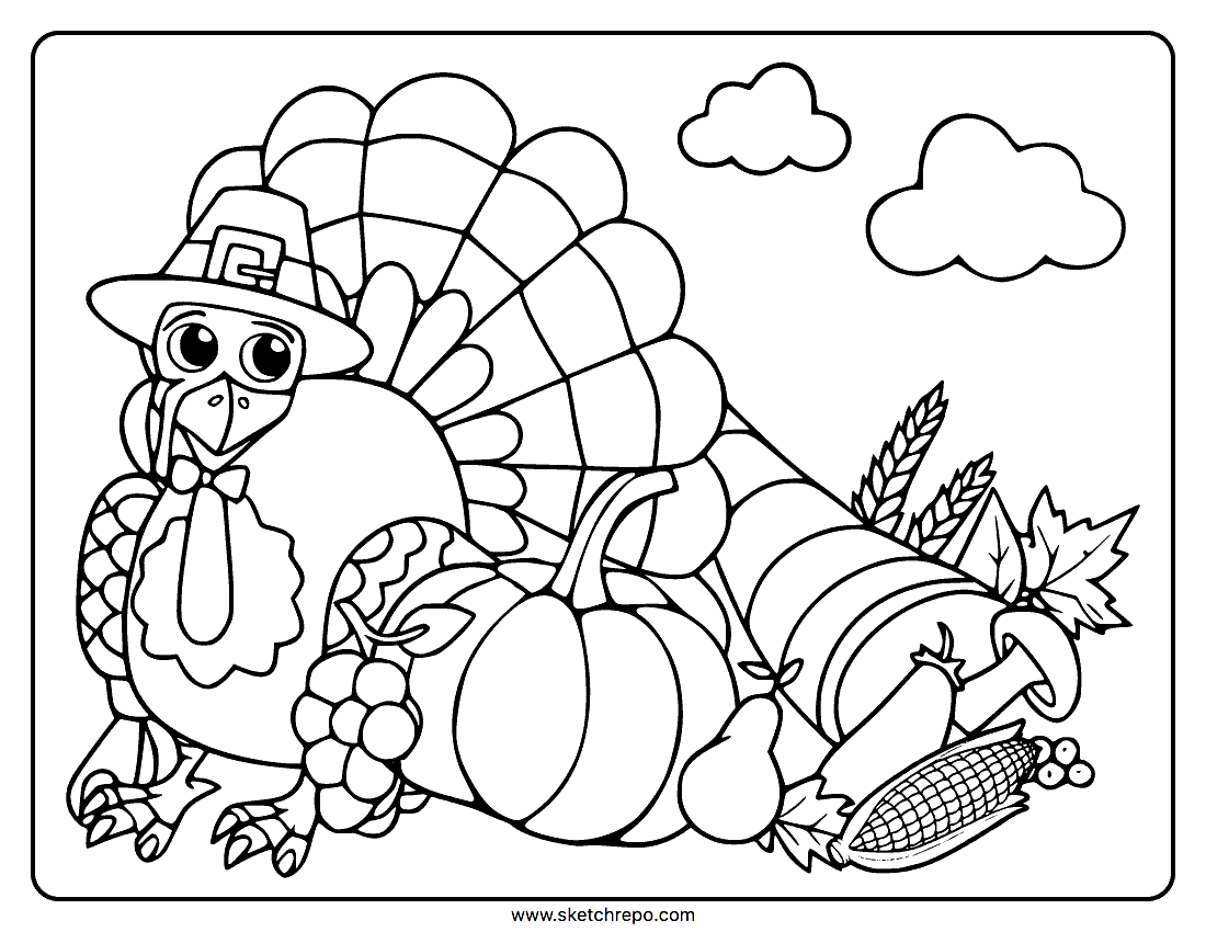Printable Thanksgiving Coloring Page Sketch Repo