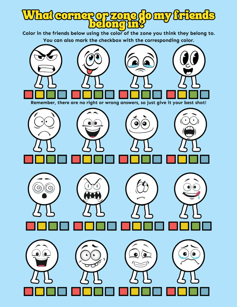 Printable Zones Of Regulation Activities For Kids Mindfulmazing