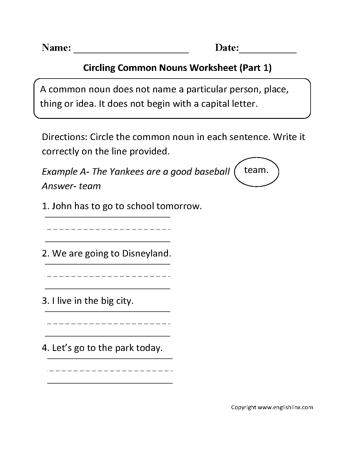 Proper And Common Nouns Worksheets Circling Common Nouns Worksheet Part 1 Proper And Common Nouns Worksheets Circling Common Nouns Worksheet Part 1