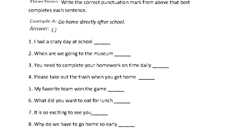 Punctuation Worksheets Free Printable Practice For Grades K 12