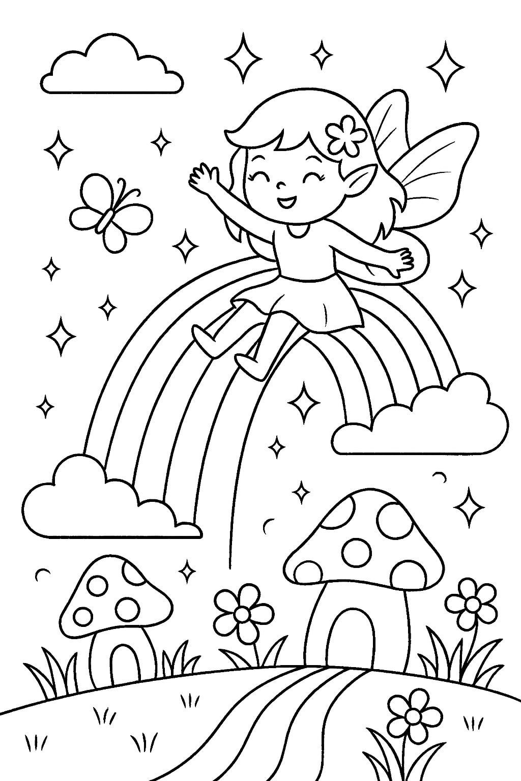 printable rainbow coloring pages