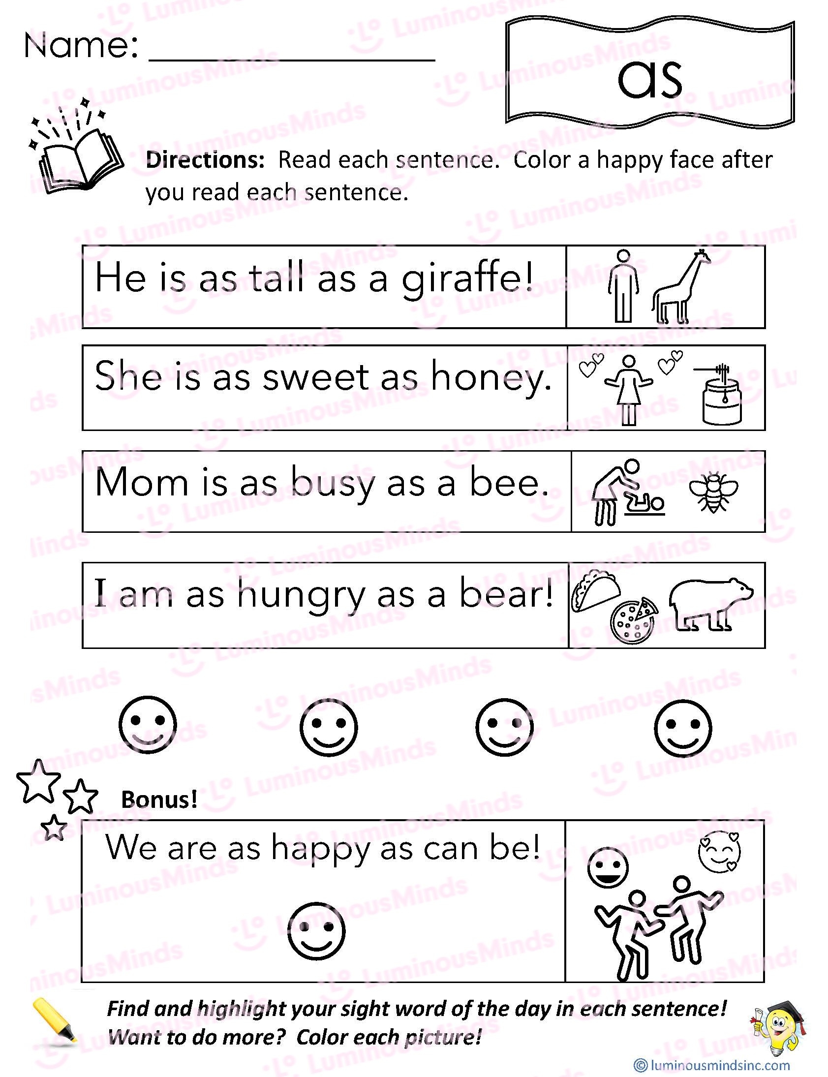 Reading Comprehension Worksheets Reading With Sight Word As Reading Comprehension Worksheets Reading With Sight Word As