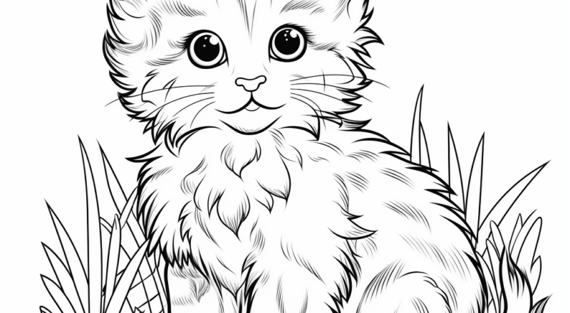 Realistic Kitten Coloring Pages Free Printable