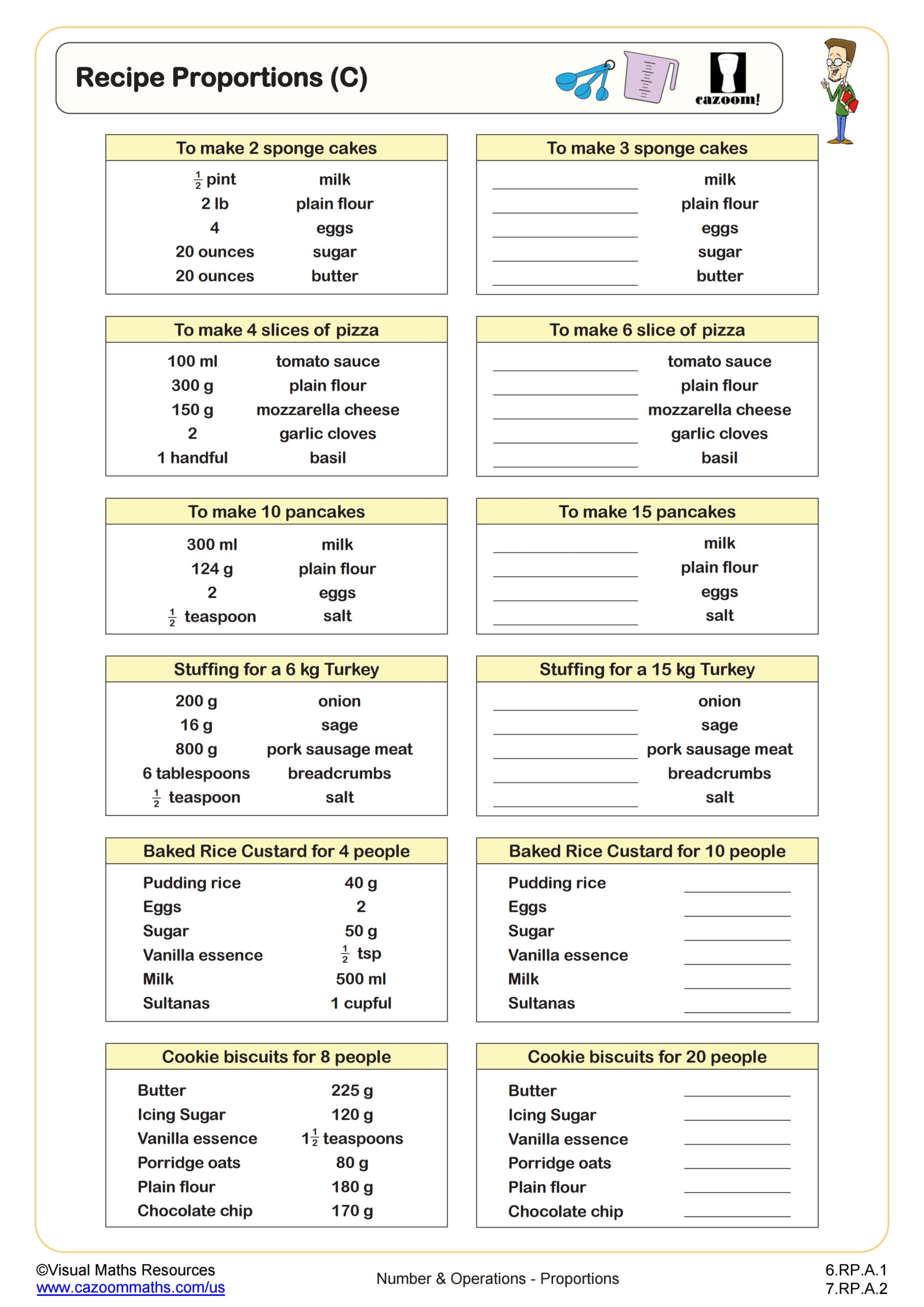 ratios and proportions worksheet