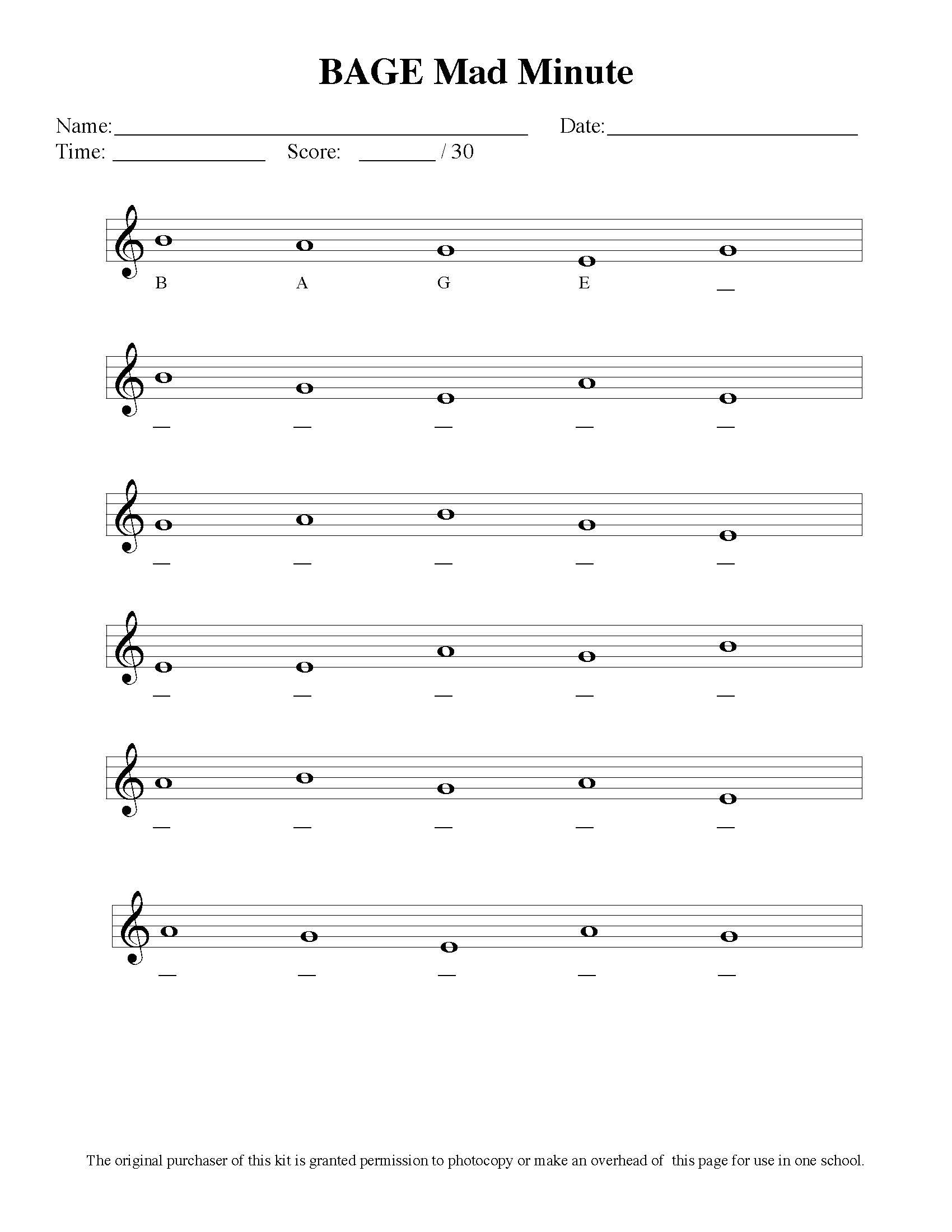 Recorder Mad Minutes Denise Gagn 