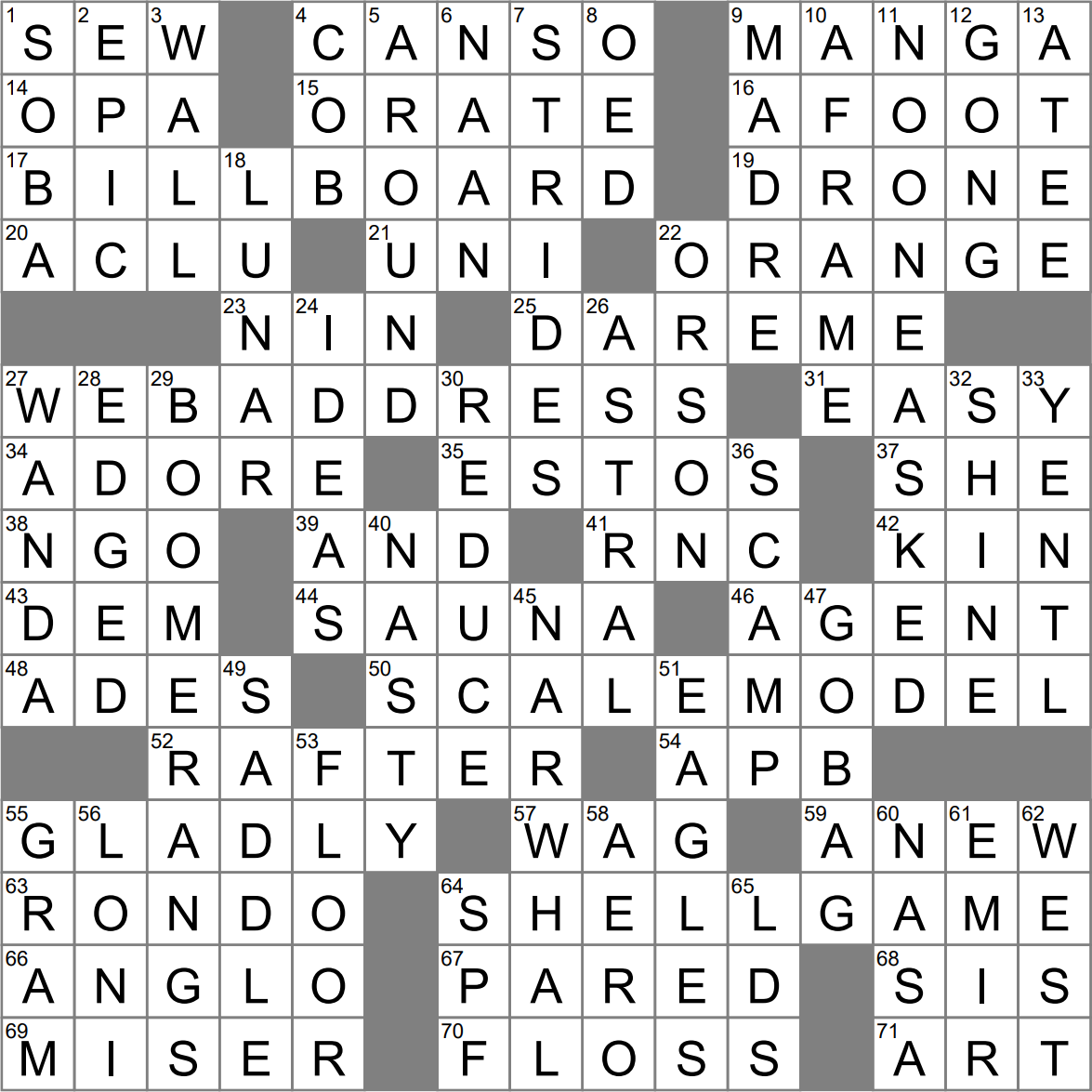 Repetitive Musical Piece Crossword Clue Archives LAXCrossword