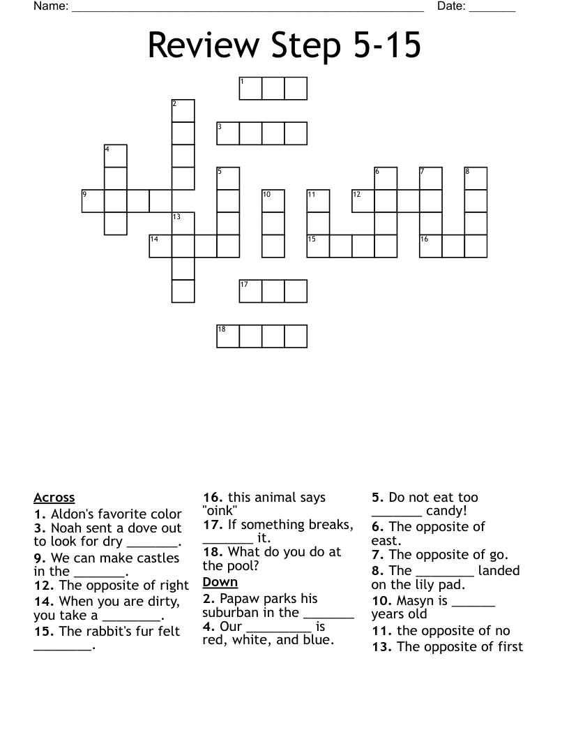 Review Step 5 15 Crossword WordMint