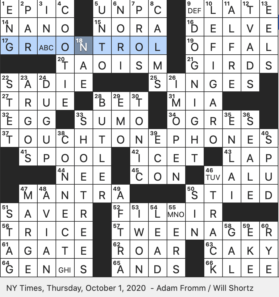 Rex Parker Does The NYT Crossword Puzzle Coral Island Nation North Of Fiji THU 10 1 20 Aunt Despised Relative Of Harry Potter French Daily Founded In 1826 Lum Aka